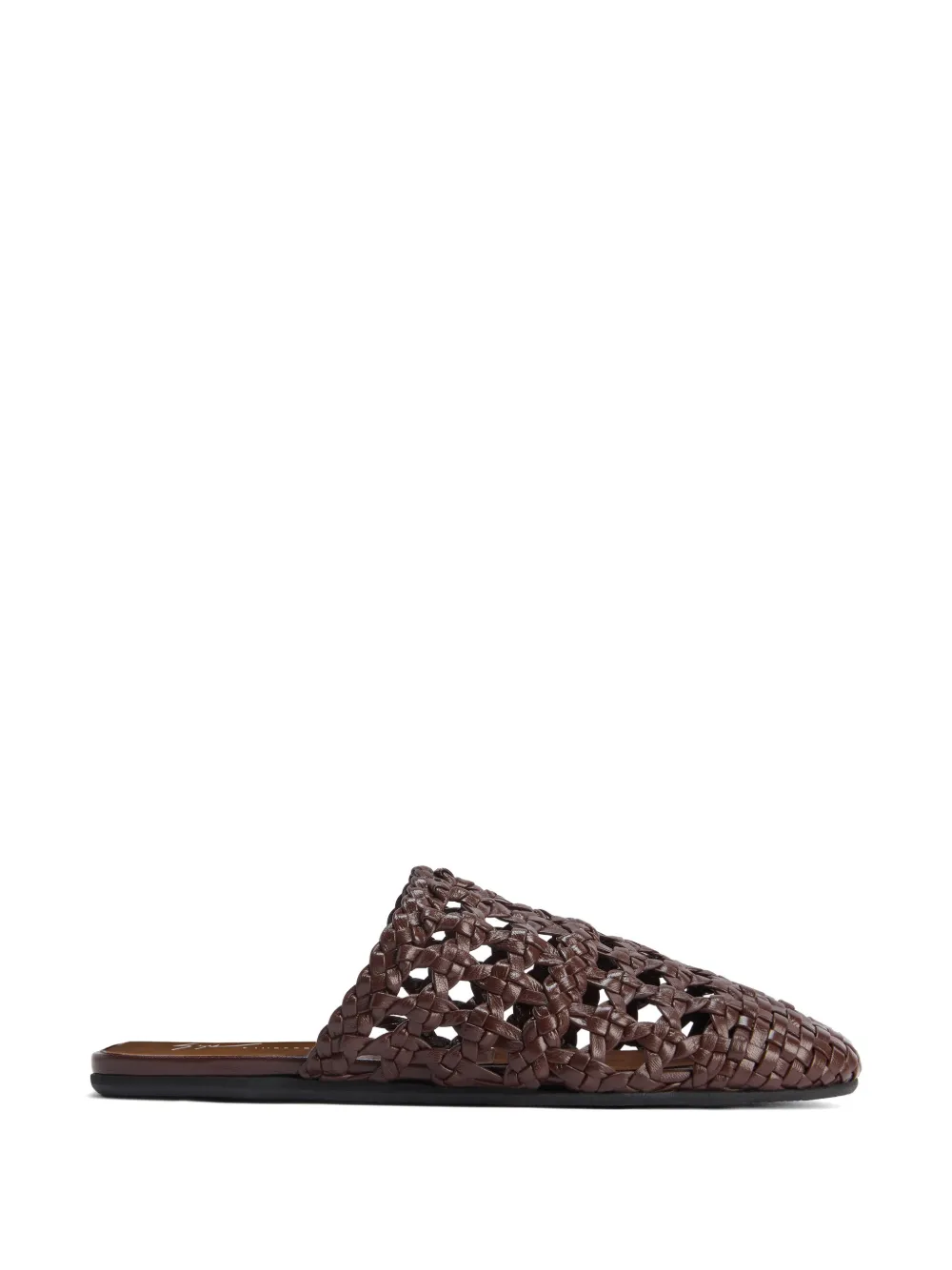 Giuseppe Zanotti hand-woven cage slipper Bruin