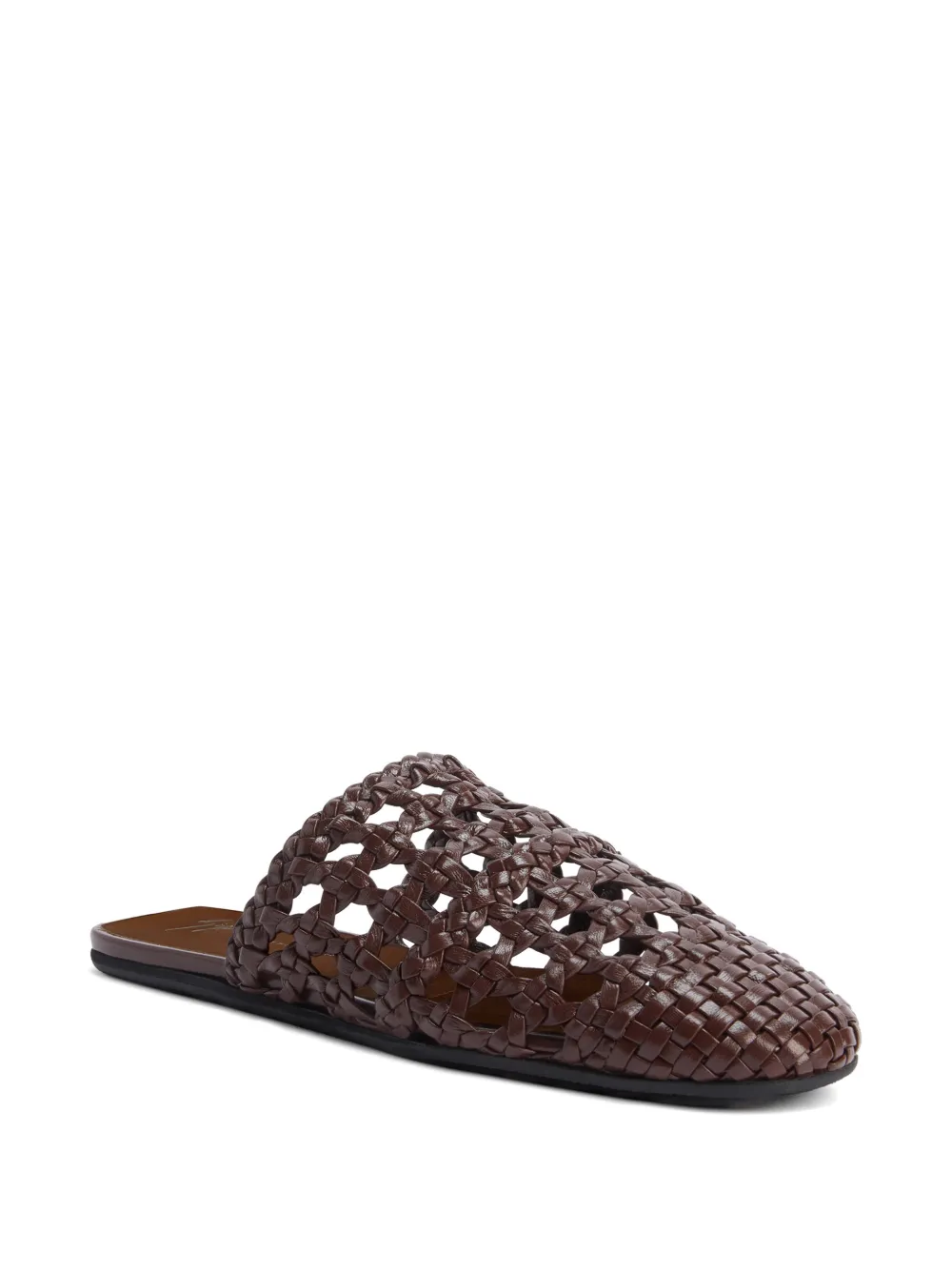 Giuseppe Zanotti hand-woven cage slipper Bruin