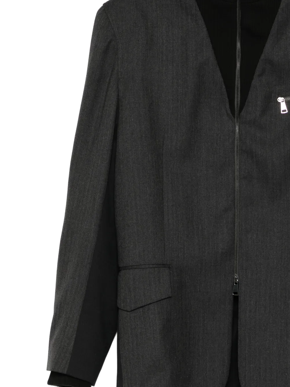  Qasimi Zip Pocket Wool Jacket - Grey 