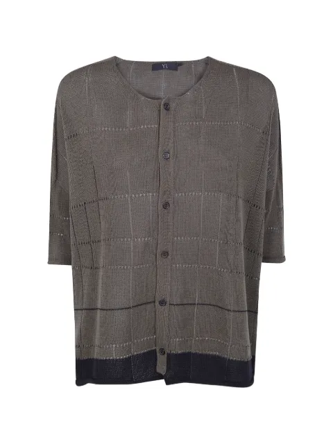Y's — buttoned plaid cardigan
