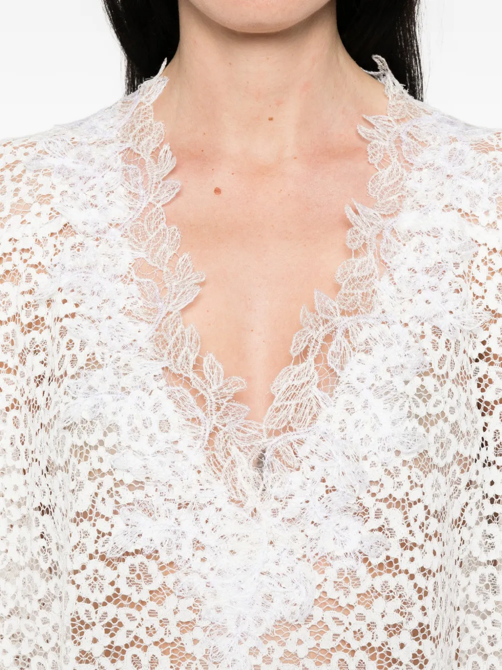 Ermanno Scervino Jurk met V-hals Wit