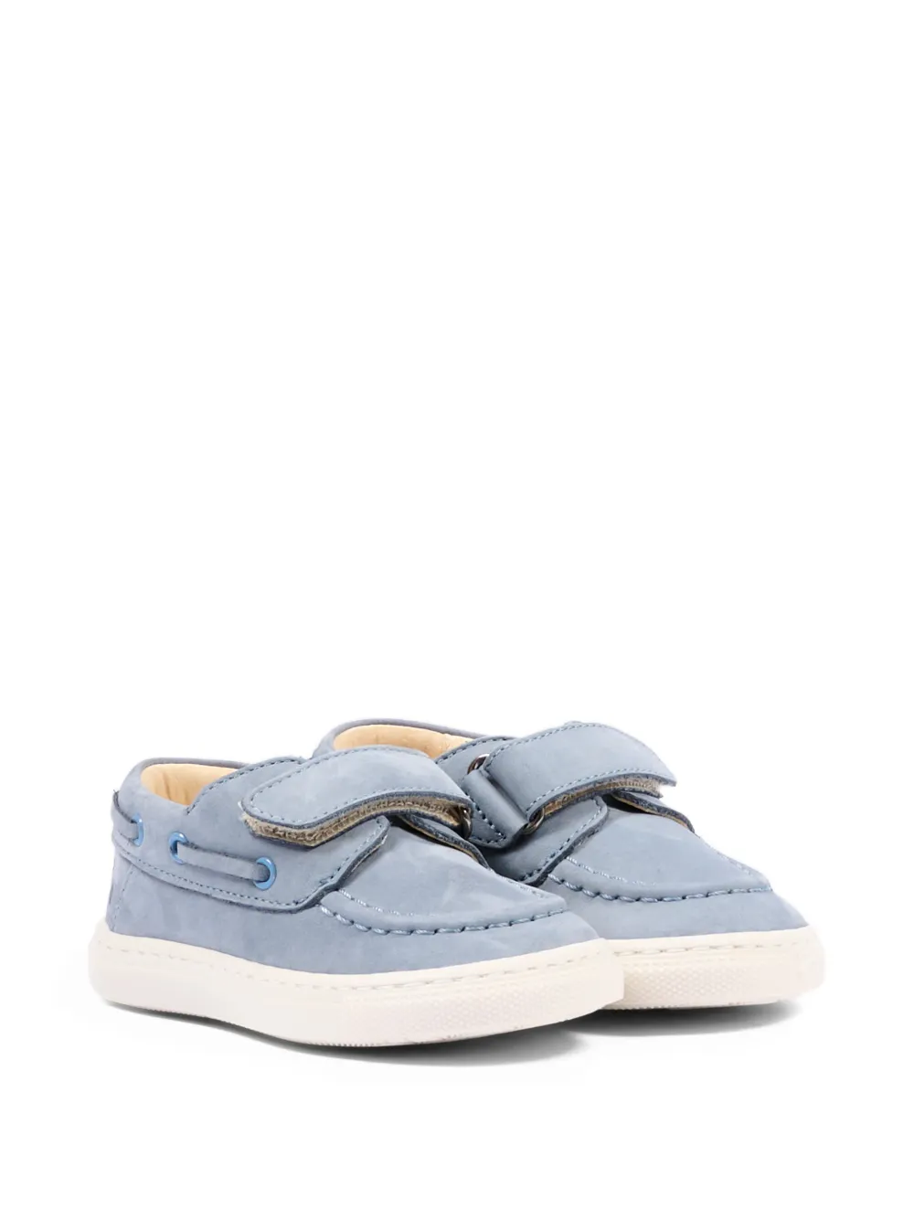 Walkey touch strap leather moccasins - Blu