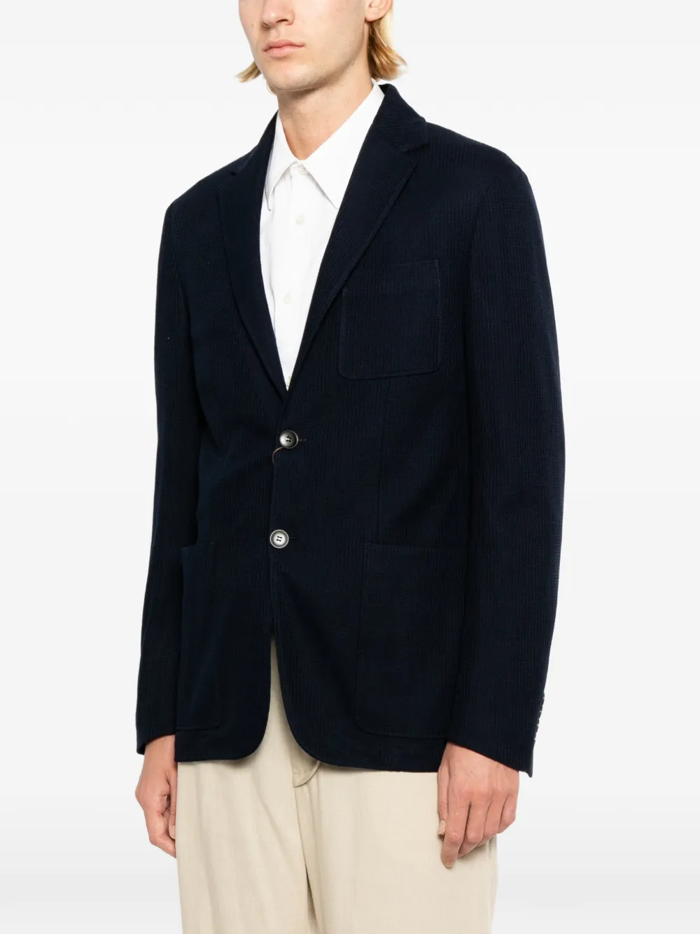 Canali Blazer met enkele rij knopen Blauw