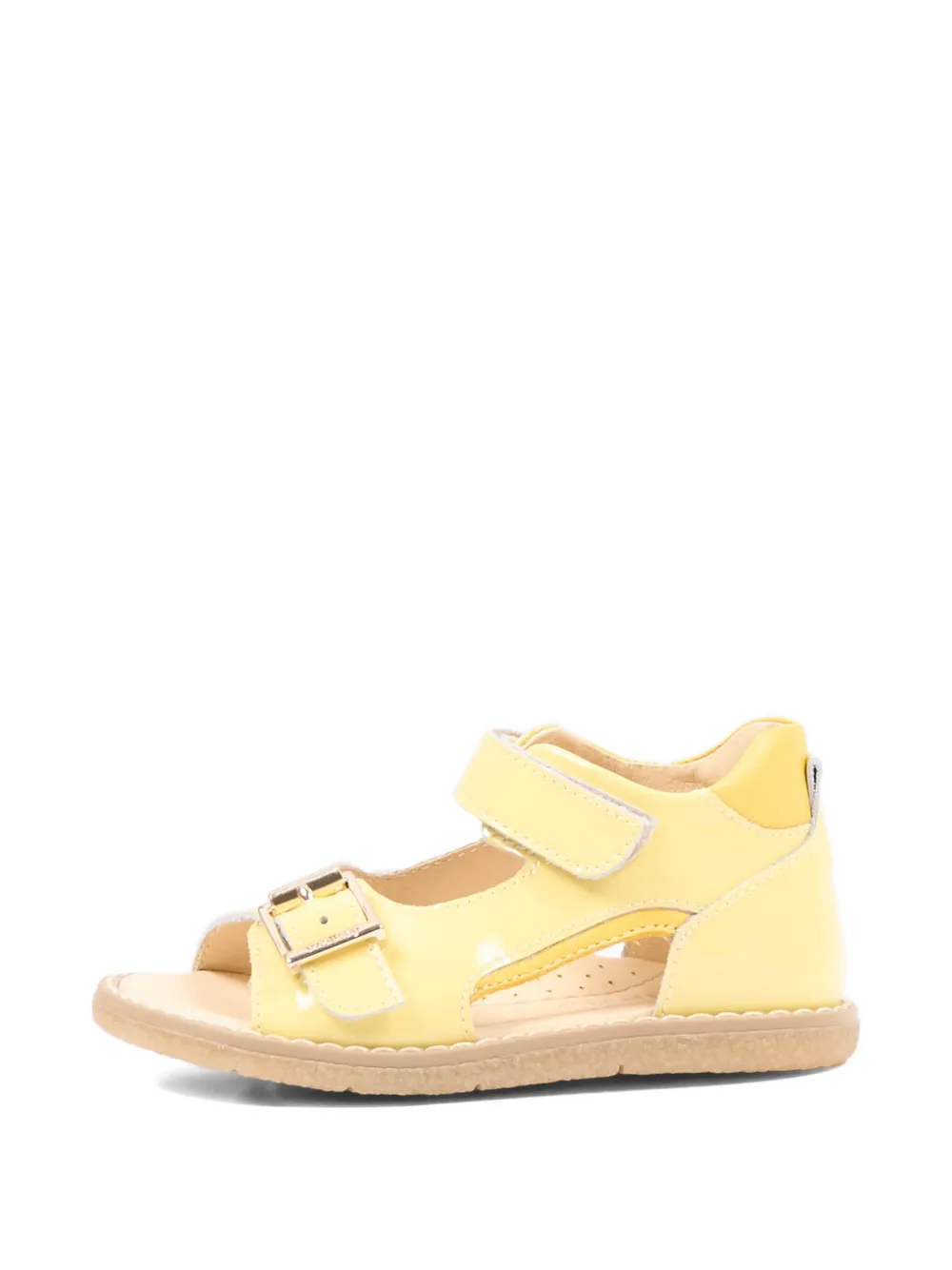 Walkey Leren sandalen met gesp Geel