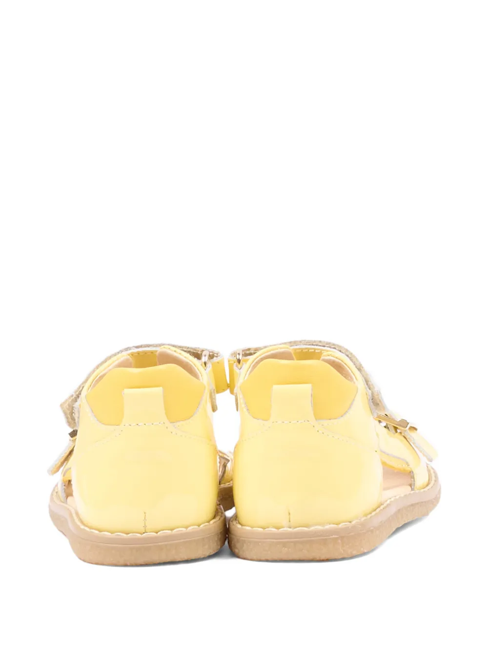 Walkey Leren sandalen met gesp Geel