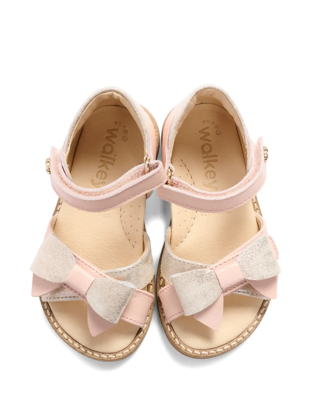  Walkey Bow Leather Sandals - Pink 