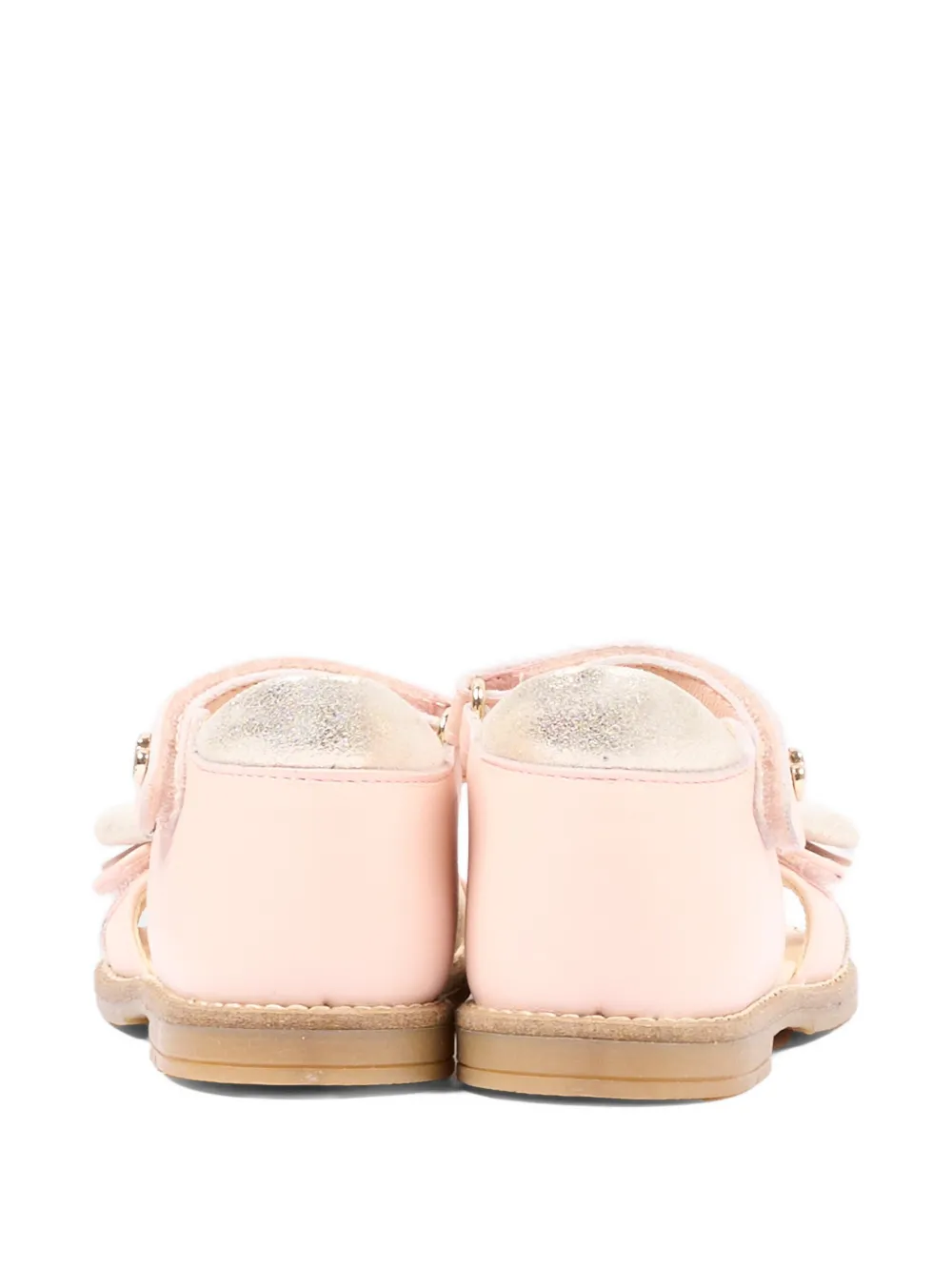 Walkey Leren sandalen met strik Roze