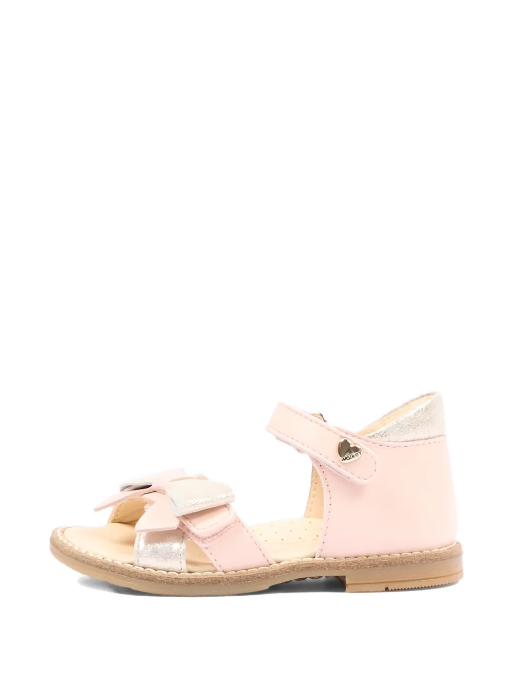 Walkey Leren sandalen met strik Roze