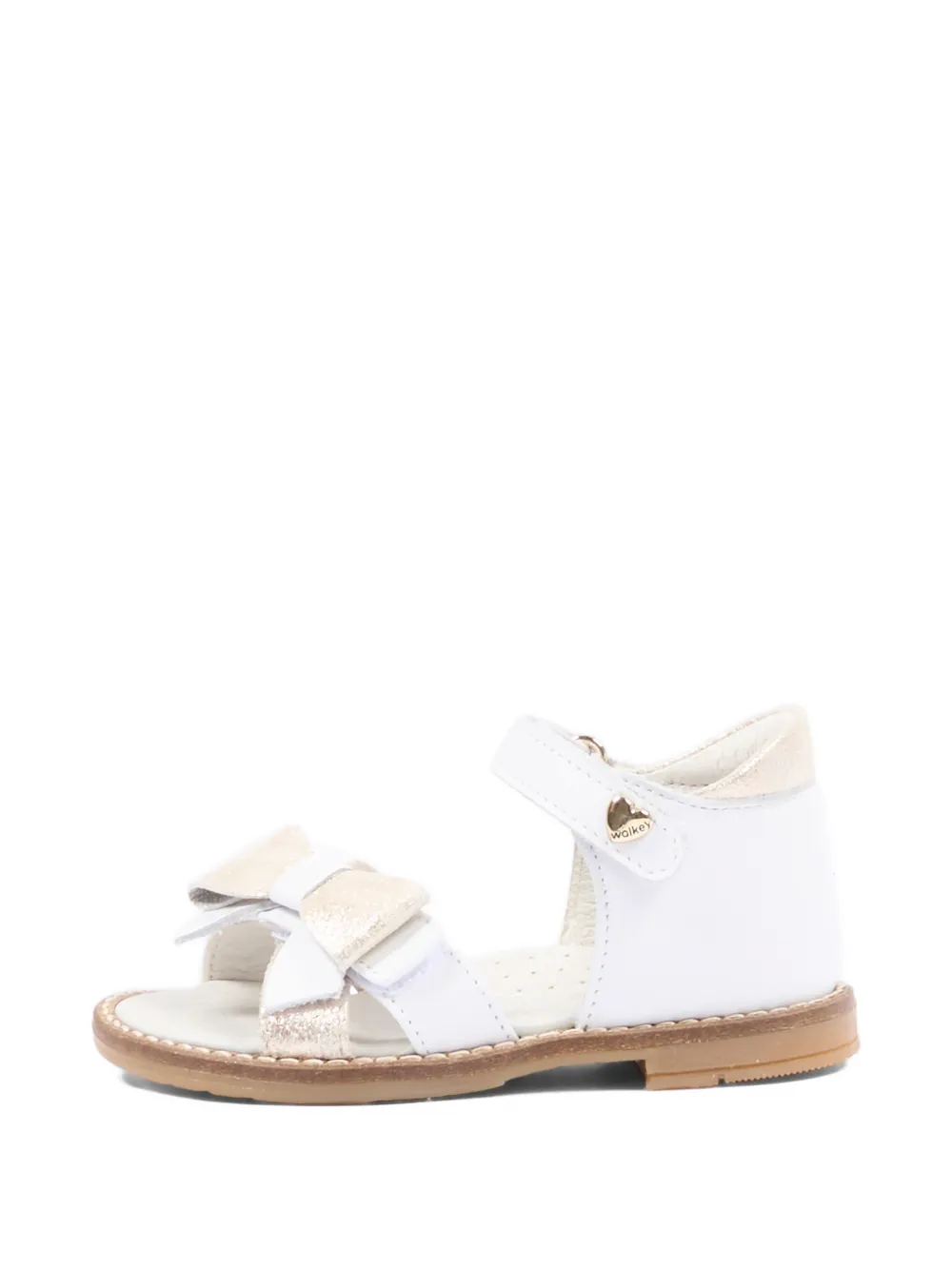 Walkey Leren sandalen met strik Wit