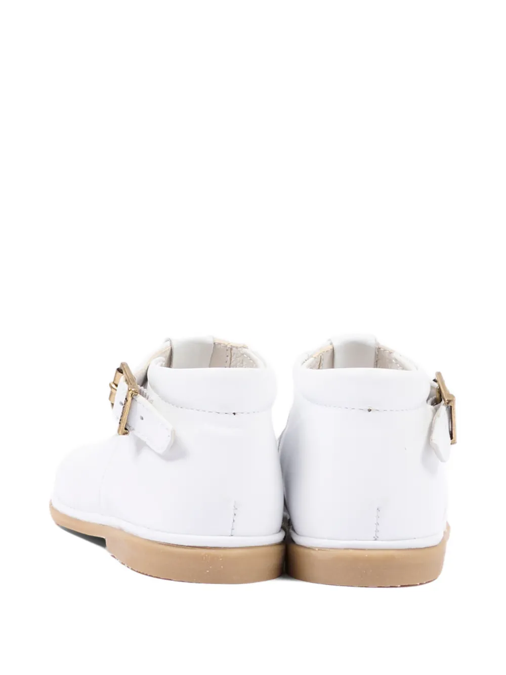 Walkey Leren schoenen met uitgesneden details en gespen Wit