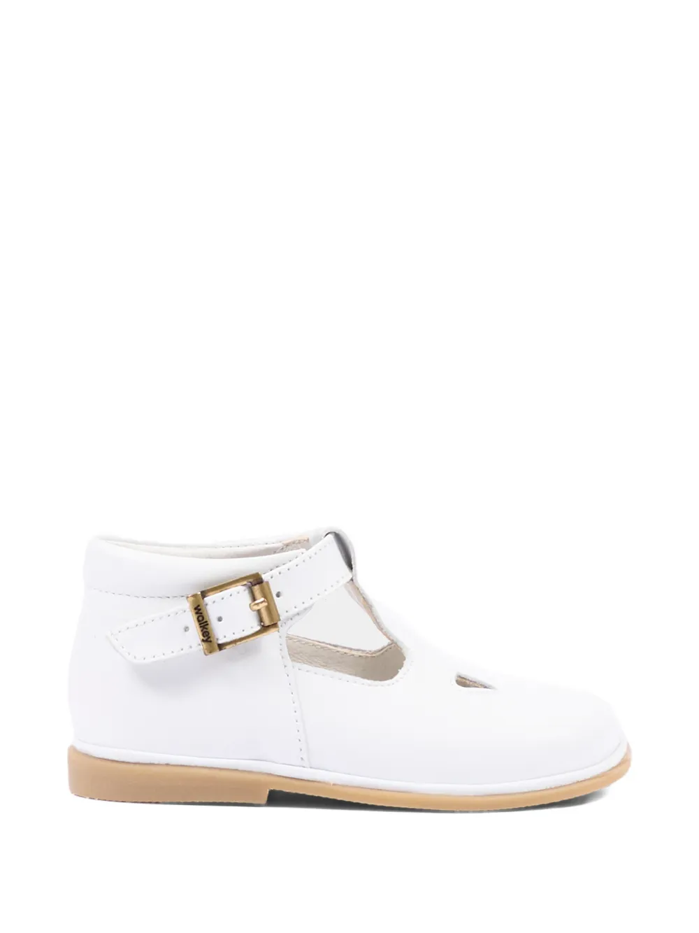 Walkey Leren schoenen met uitgesneden details en gespen Wit