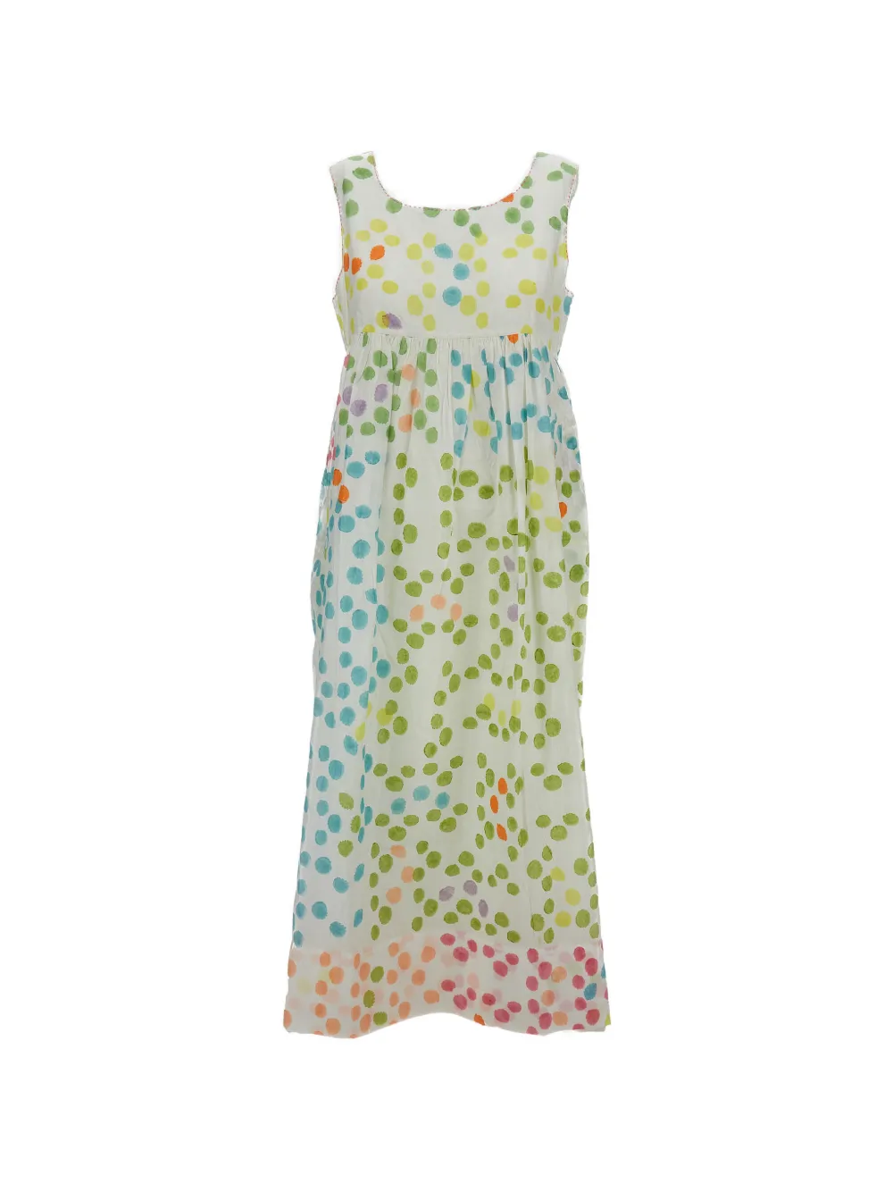 INJIRI Bubble polka-dot midi dress - Bianco