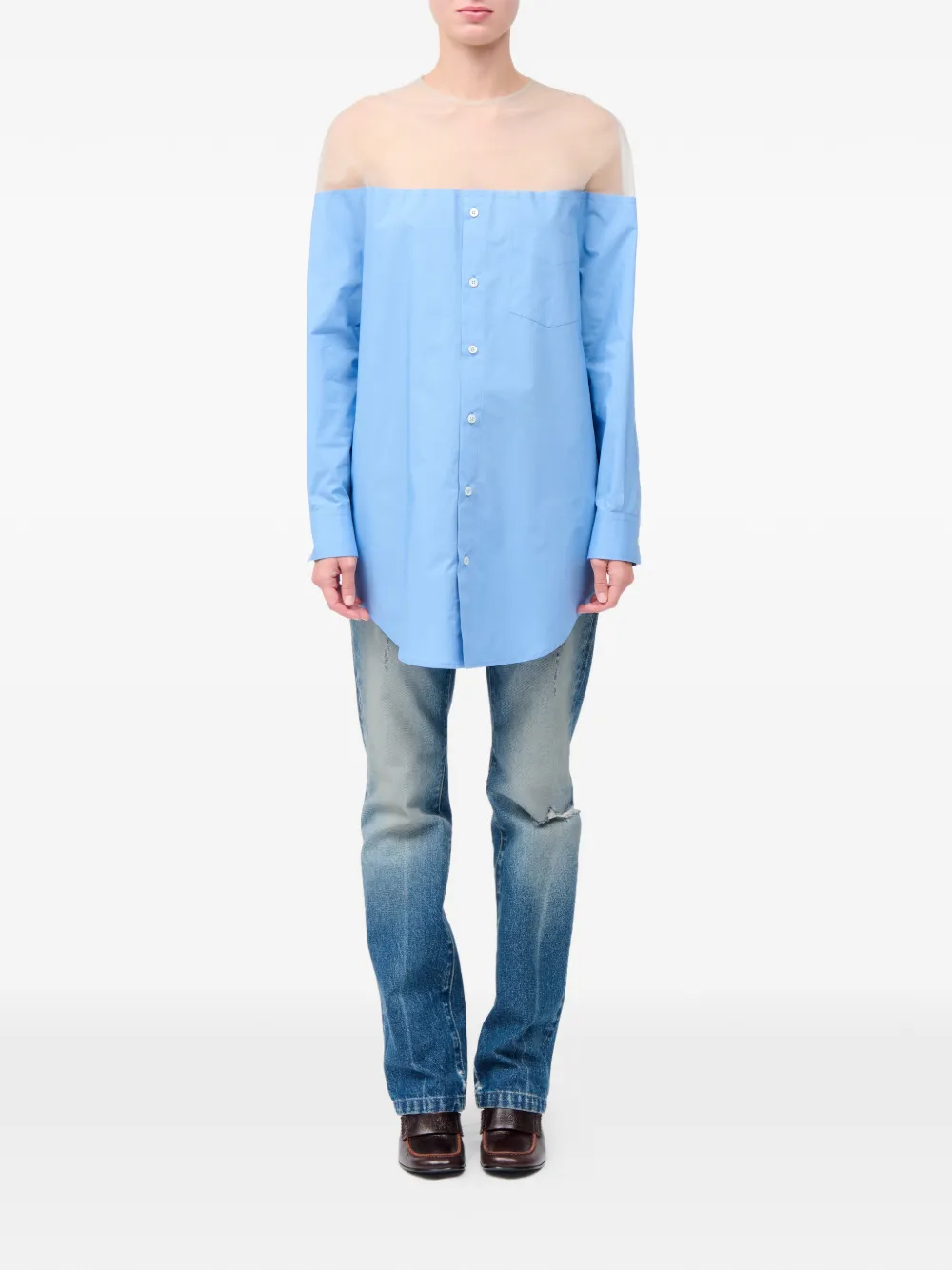 MM6 Maison Margiela Blouse met vlak Blauw
