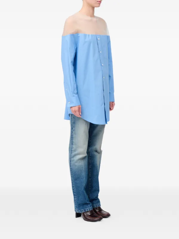 トップス maison margiela blue shirt MM6 Maison Margiela Panel Shirt | Blue | FARFETCH JO