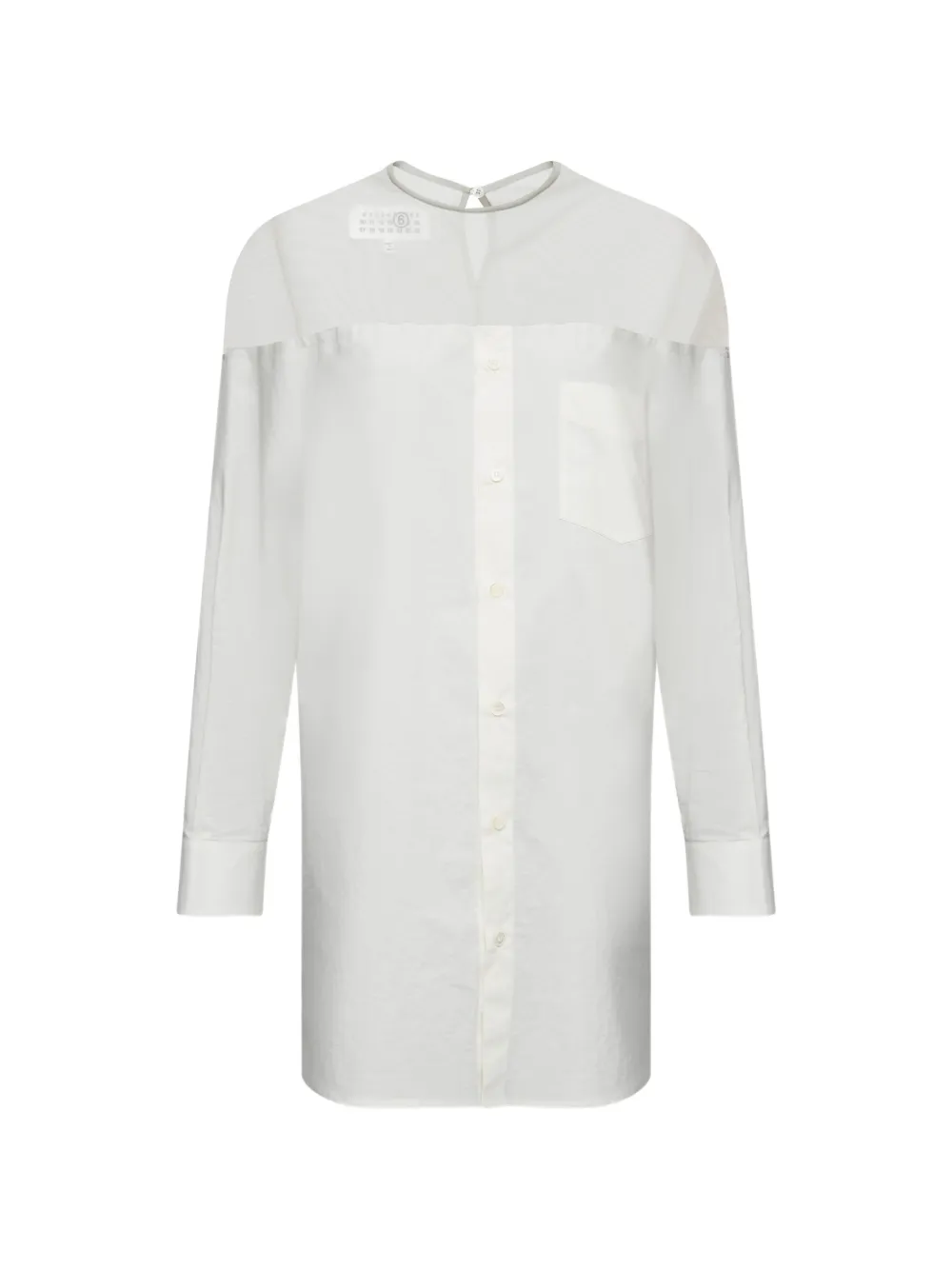 MM6 Maison Margiela high-cut cuffed cotton shirt - Weiß