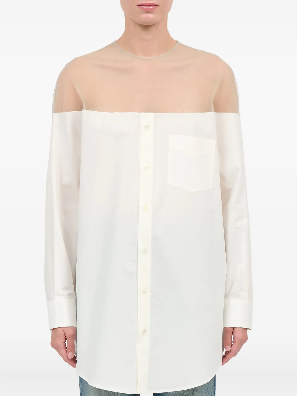 MM6 Maison Margiela Katoenen blouse met uitgesneden details Wit