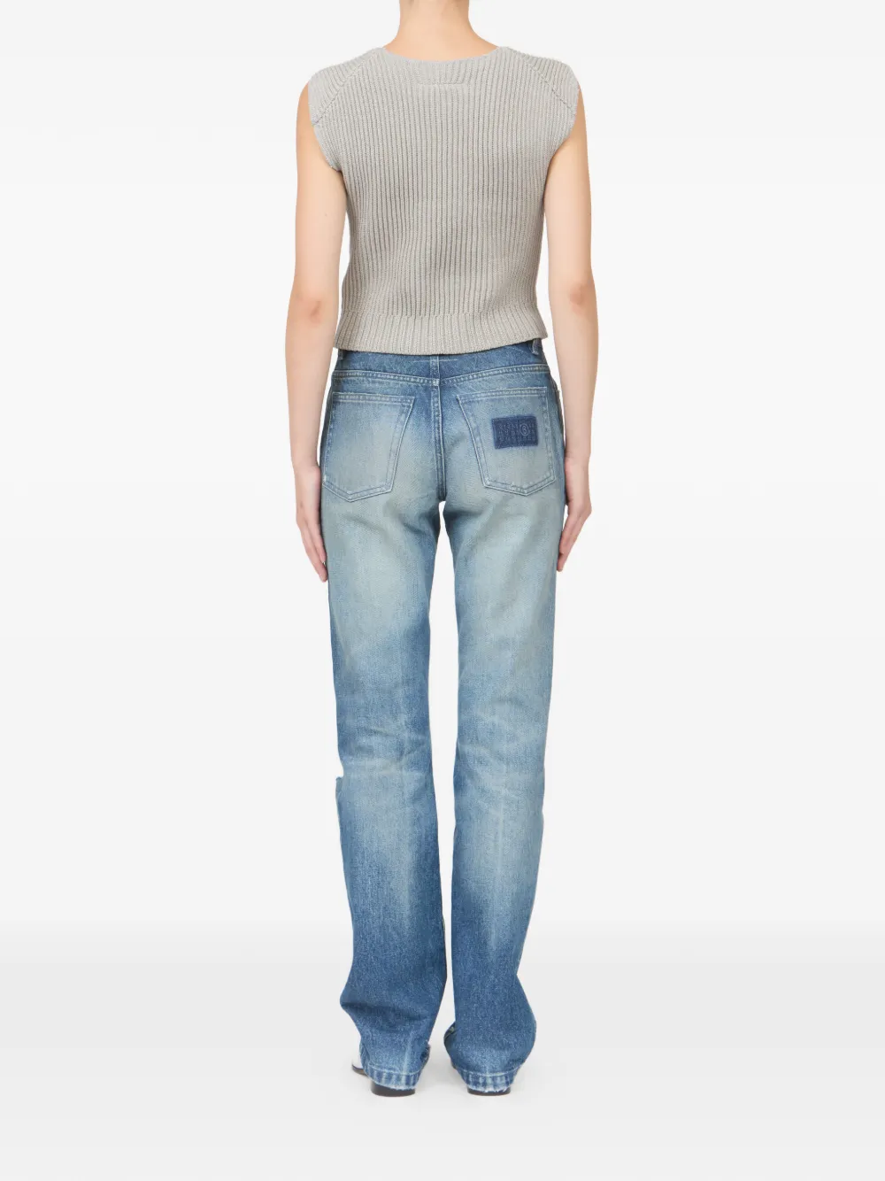 MM6 Maison Margiela Geribbelde top Grijs