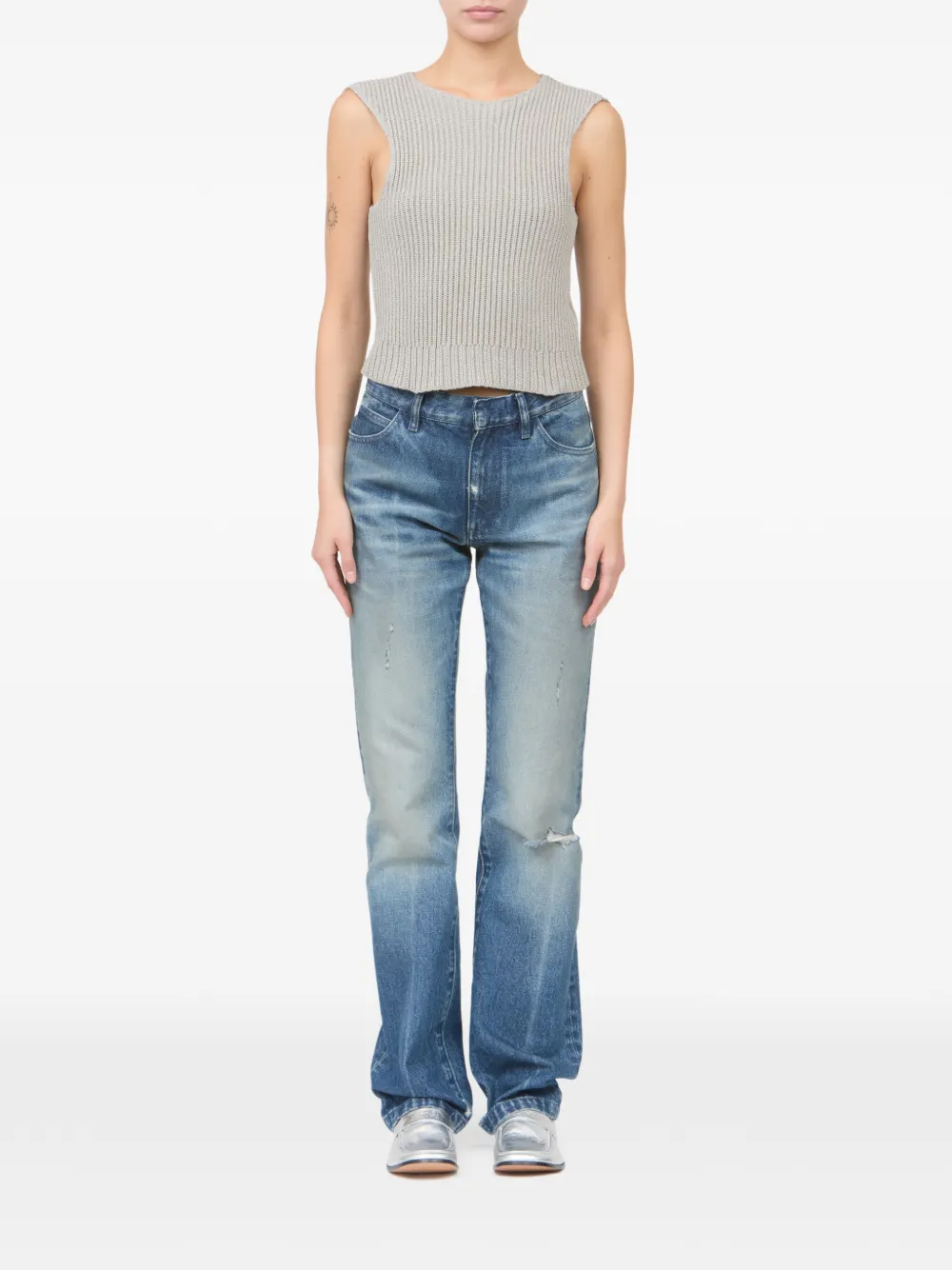 MM6 Maison Margiela Geribbelde top Grijs