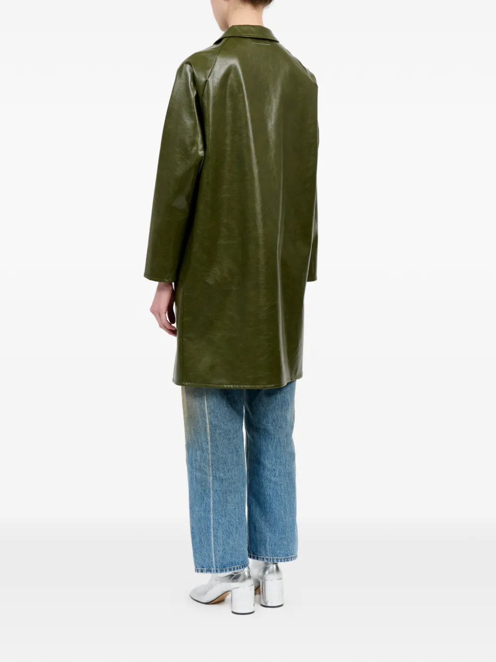 MM6 Maison Margiela Jas met enkele rij knopen Groen