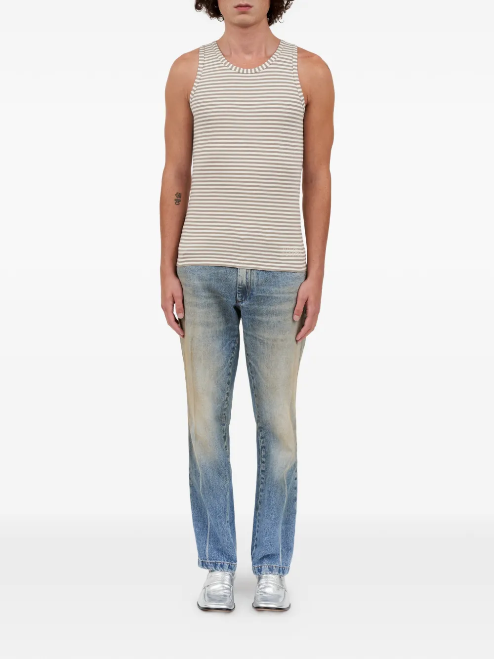 MM6 Maison Margiela Gestreepte top Beige