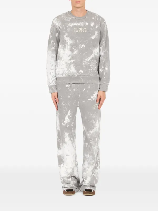 MM6 Maison Margiela グリッターロゴショートスリーブスウェット MM6 Maison Margiela スウェットシャツ | グレー | FARFETCH JP