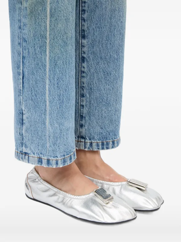 MM6 Maison Margiela charm-detail Ballerinas | Silver | FARFETCH