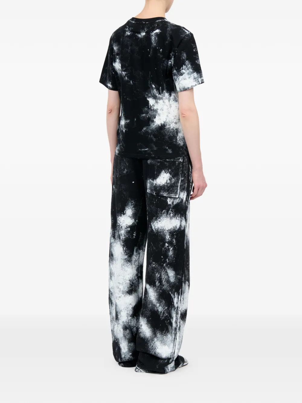 MM6 Maison Margiela T-shirt met tie-dye print Zwart