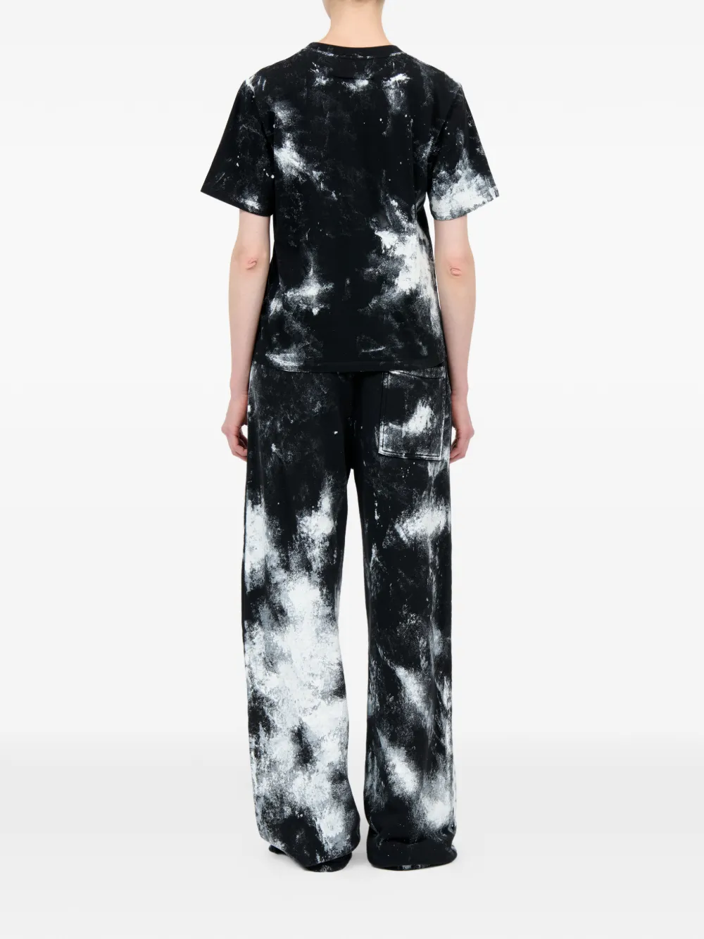 MM6 Maison Margiela T-shirt met tie-dye print Zwart