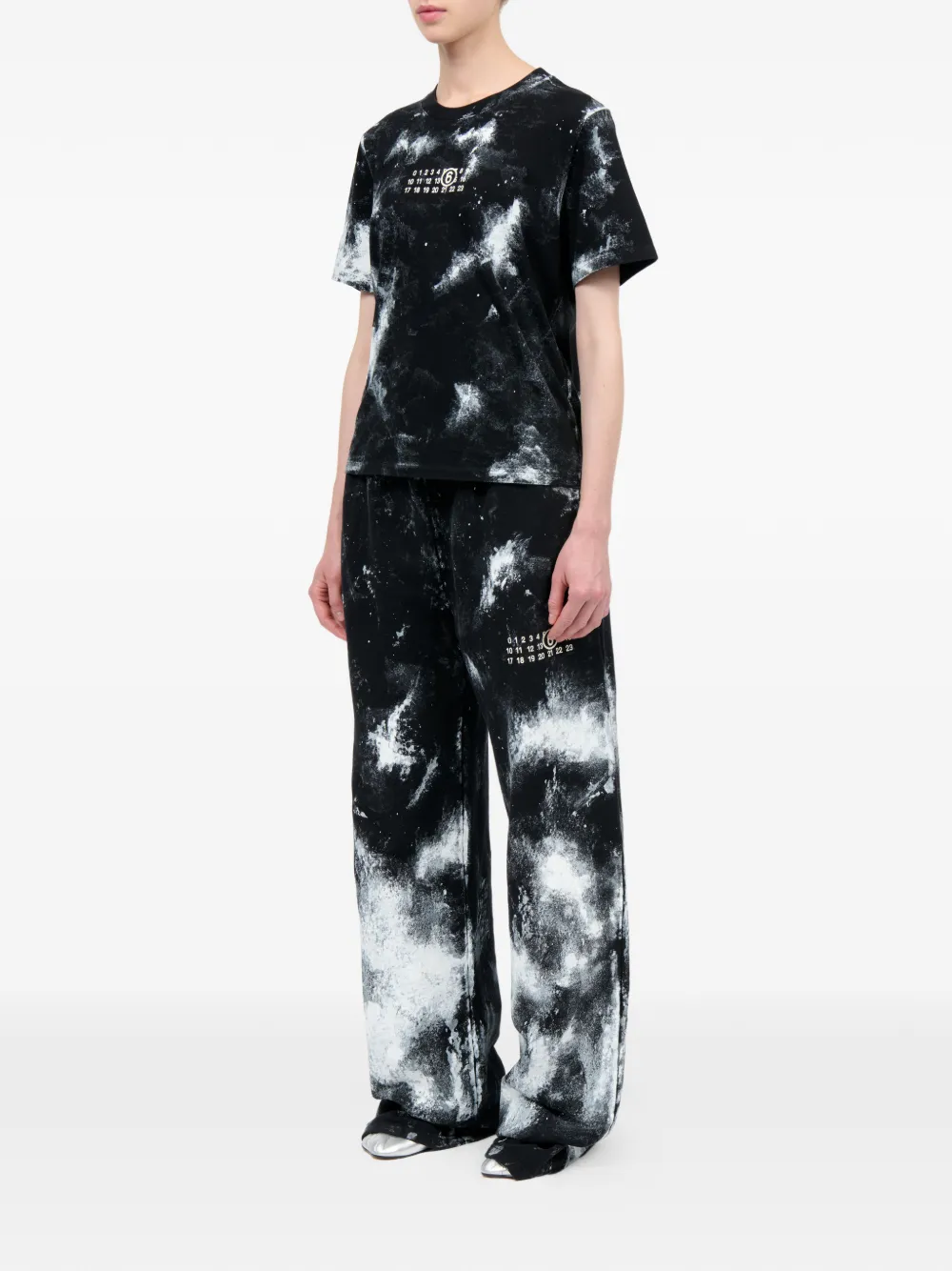 MM6 Maison Margiela T-shirt met tie-dye print Zwart