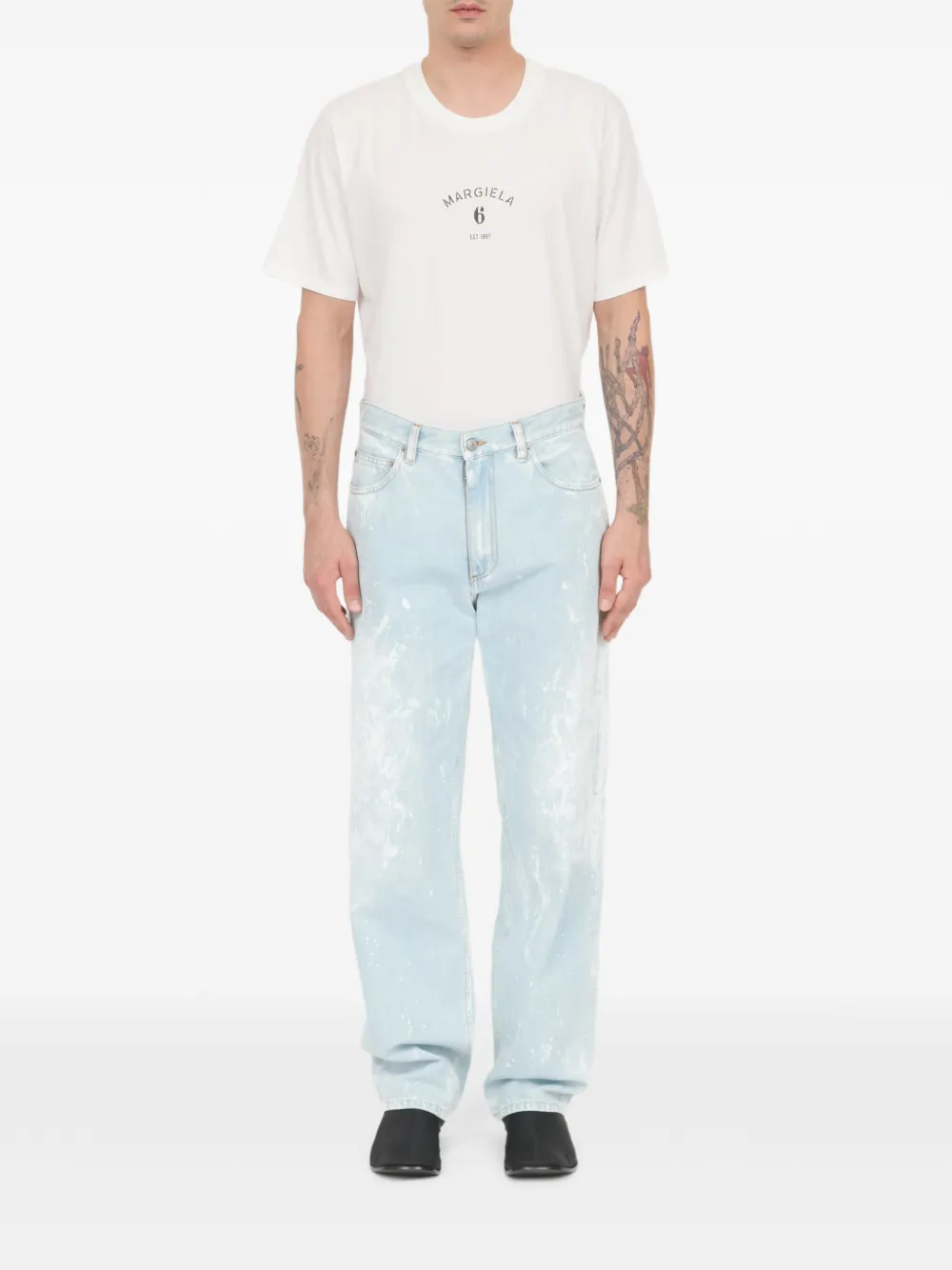 MM6 Maison Margiela Jeans met riemlussen Blauw