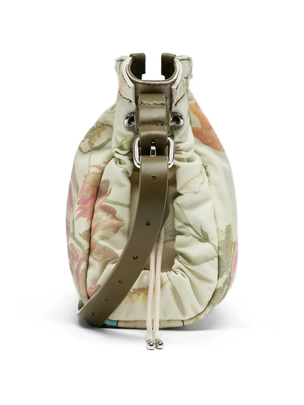 Maison Margiela Messengertas met trekkoord en bloemenprint Beige