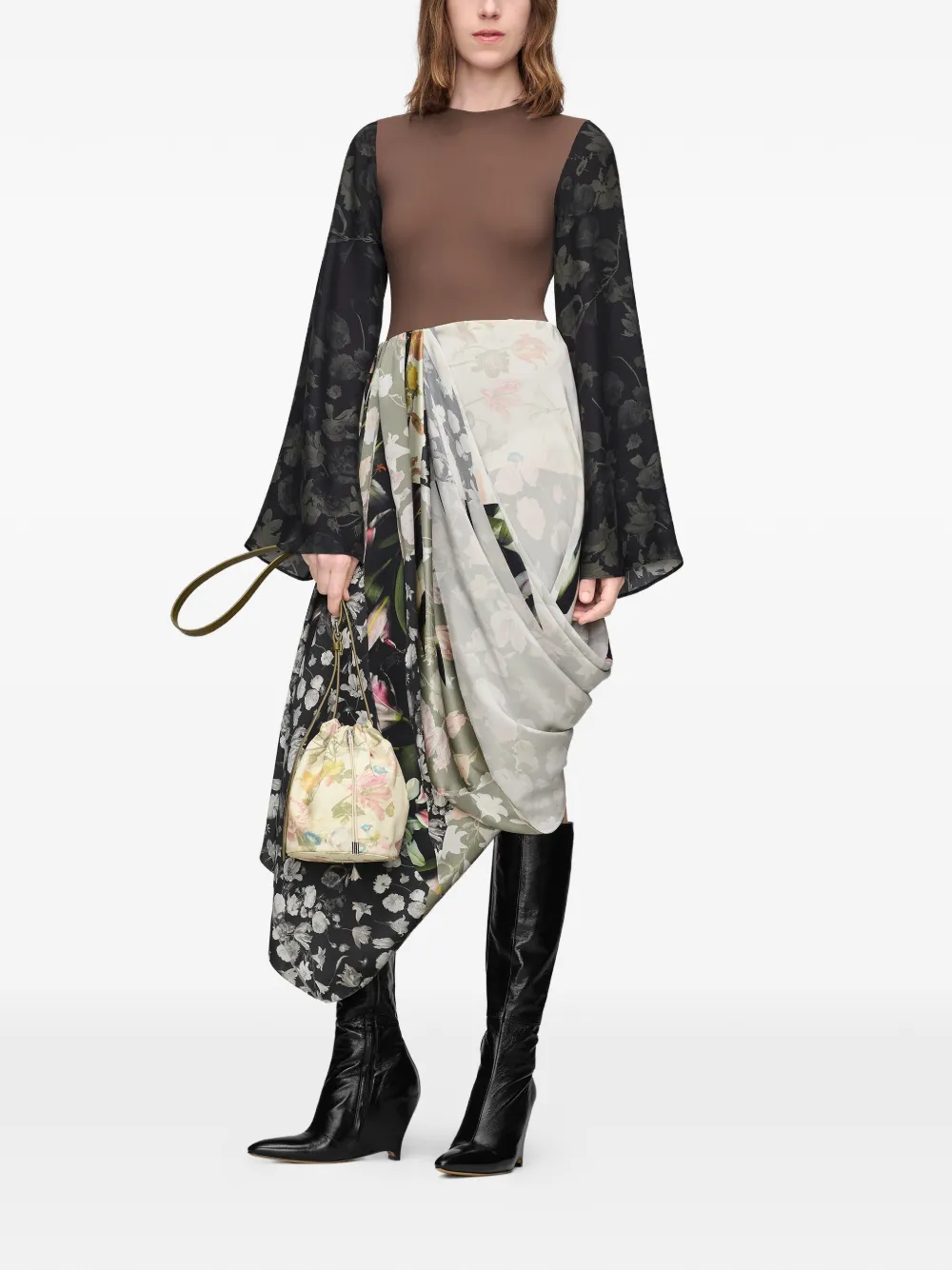  Maison Margiela Floral Drawstring Messenger Bag - Neutrals 