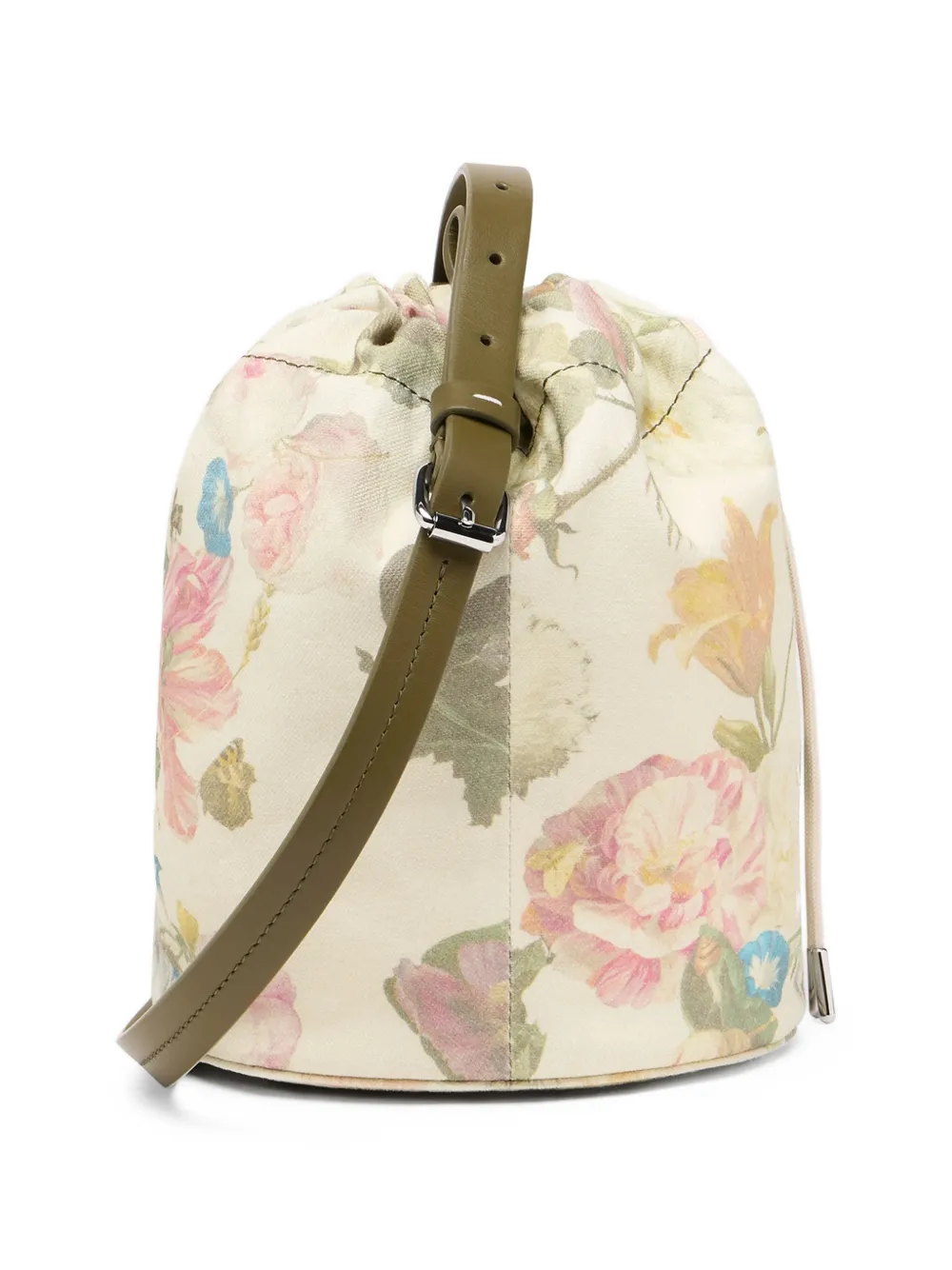 Maison Margiela Messengertas met trekkoord en bloemenprint Beige