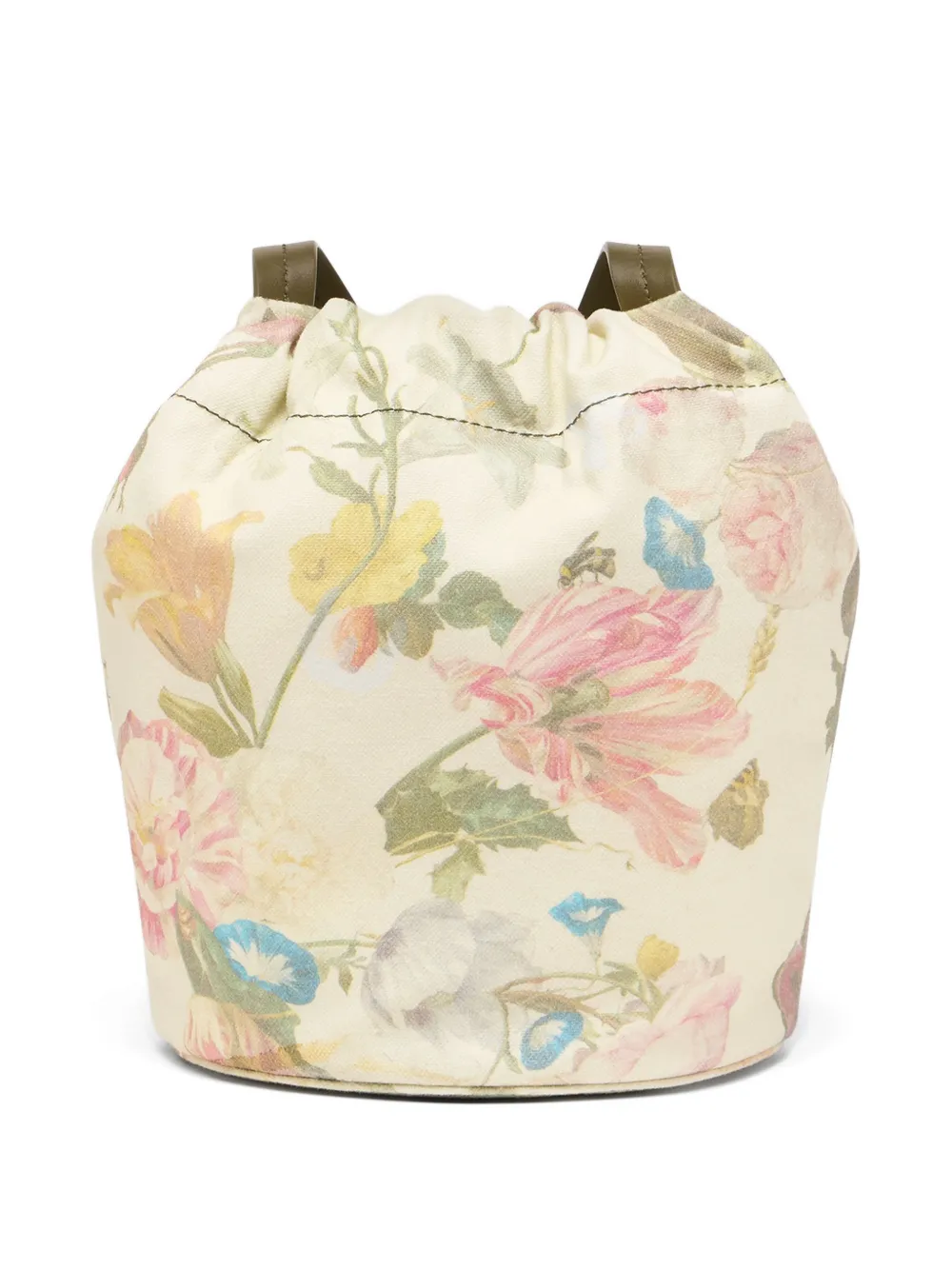  Maison Margiela Floral Drawstring Messenger Bag - Neutrals 