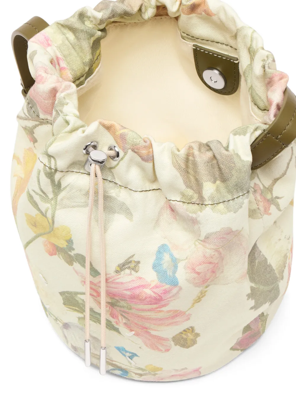 Maison Margiela Messengertas met trekkoord en bloemenprint Beige