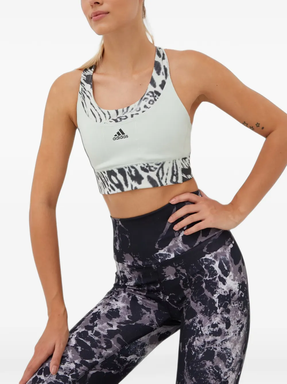 adidas animal-print sports bra - Vert adidas animal-print sports bra - Vert