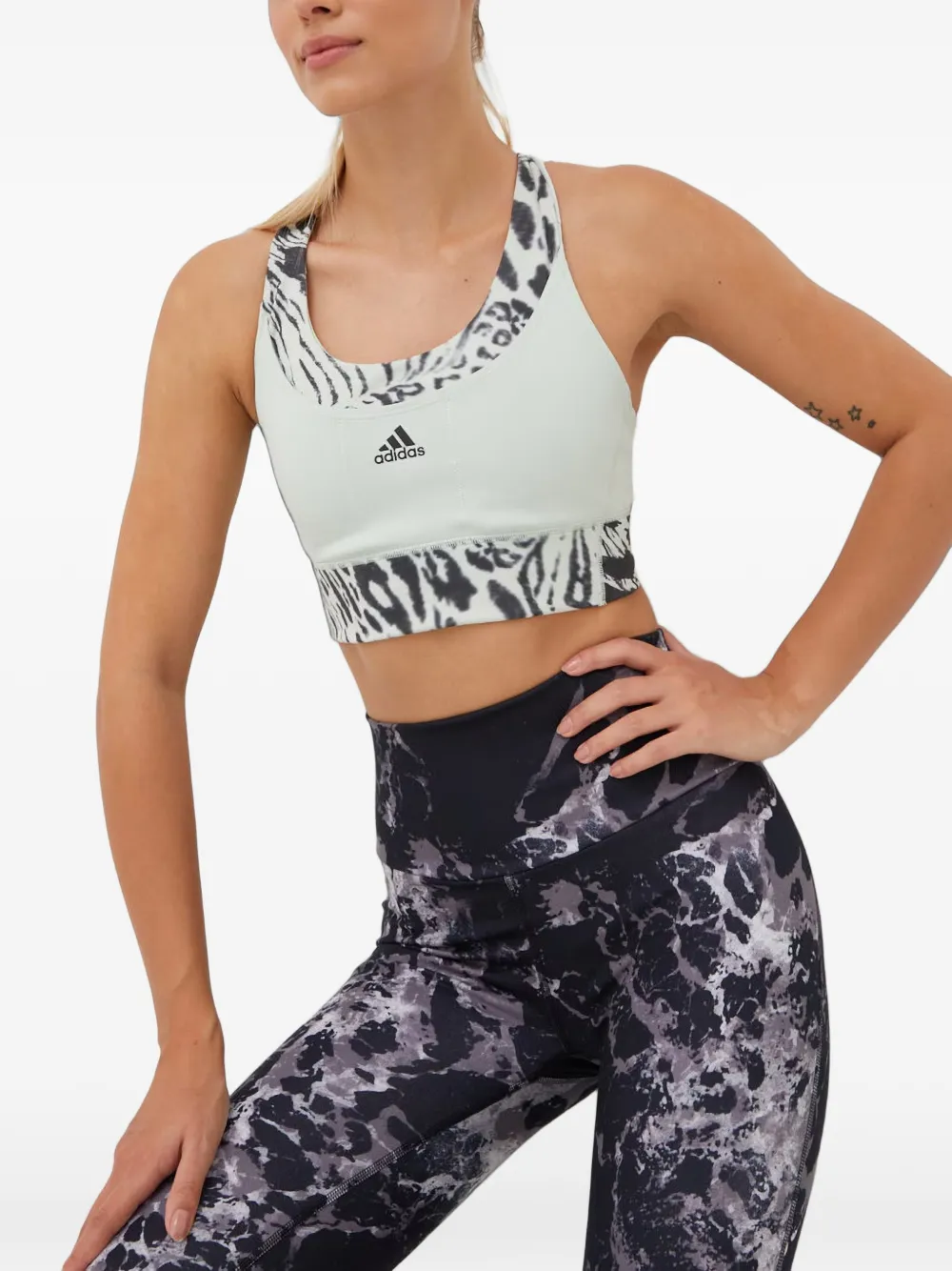 adidas animal-print sports bra - Grün