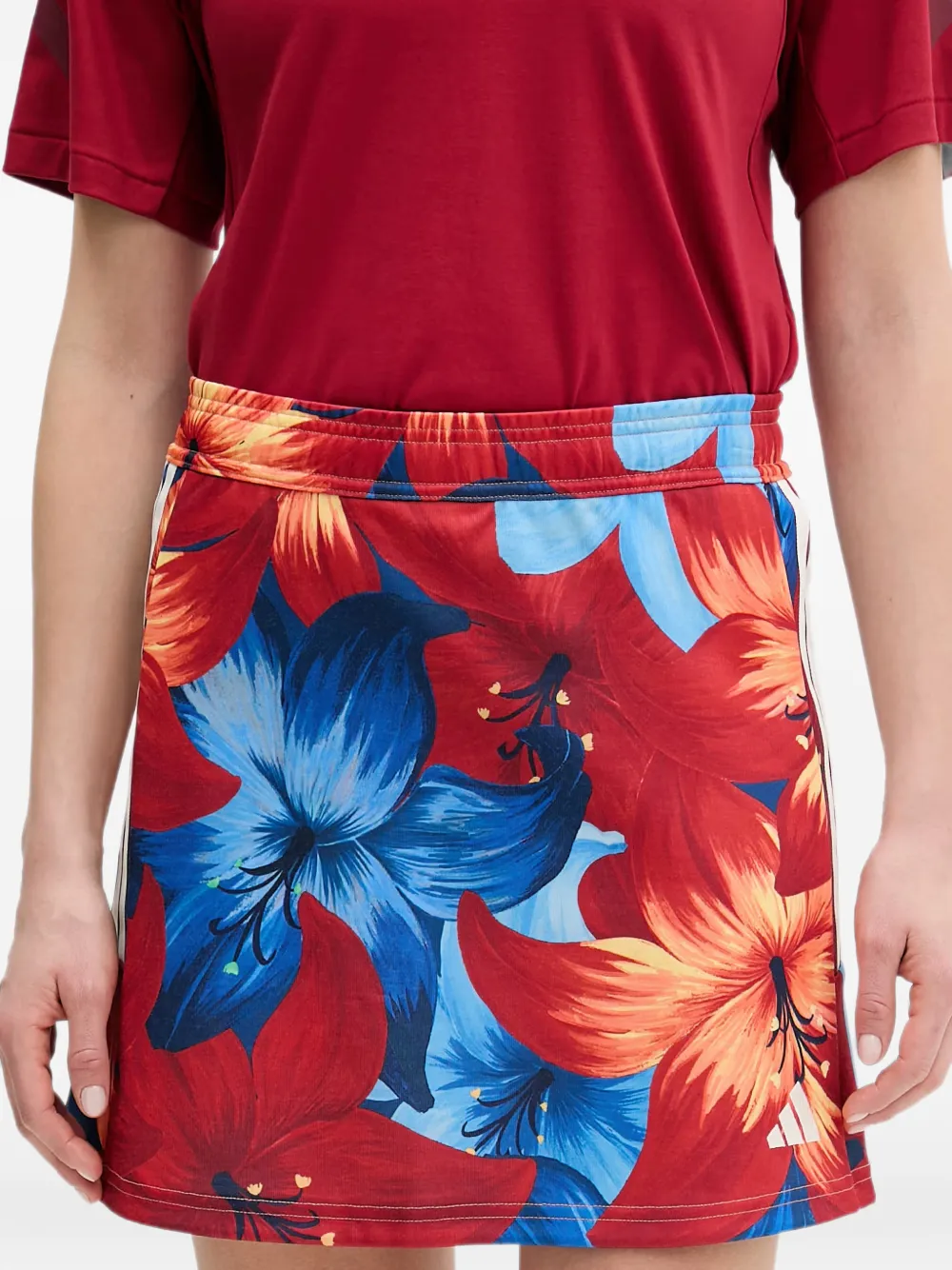 adidas x Farm Rio rok met bloemenprint Rood