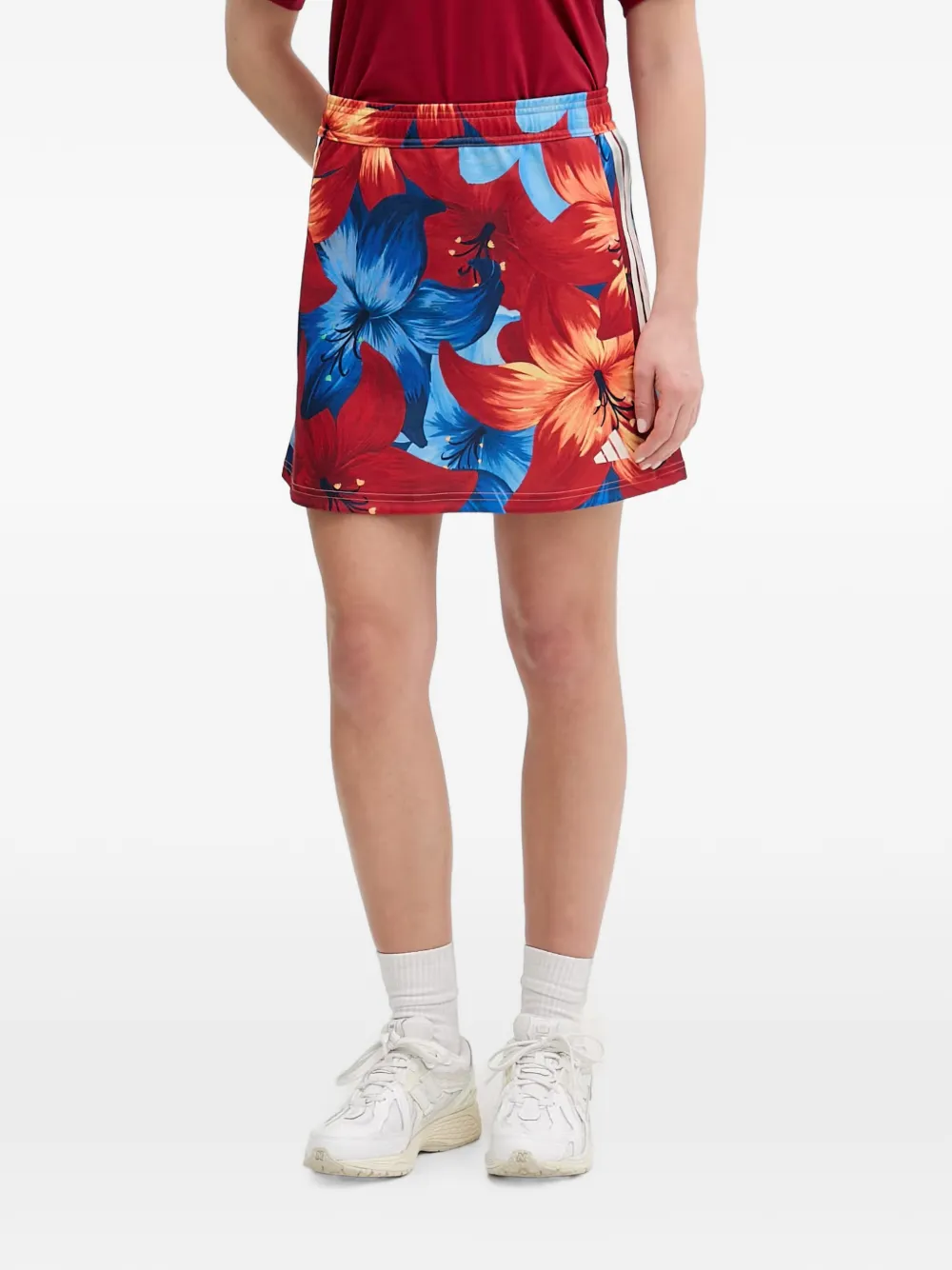 adidas x Farm Rio rok met bloemenprint Rood
