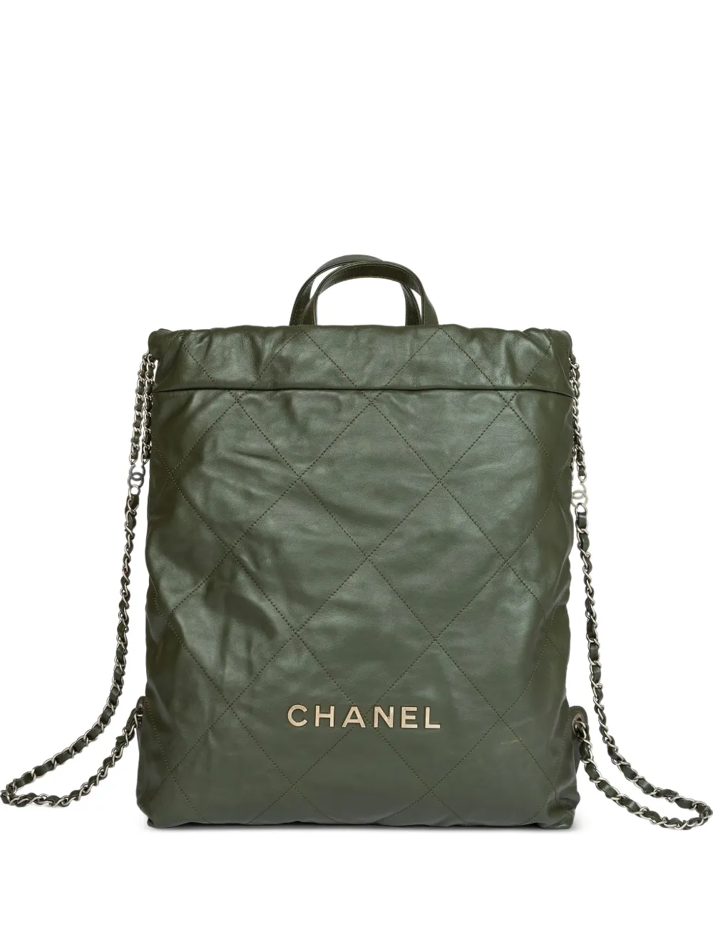 CHANEL Pre-Owned 22 quilted backpack - Verde