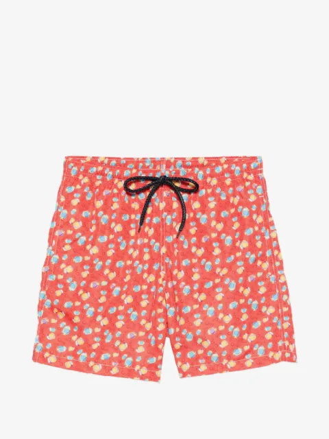 Drumohr shorts de playa estampados con cordones en la pretina