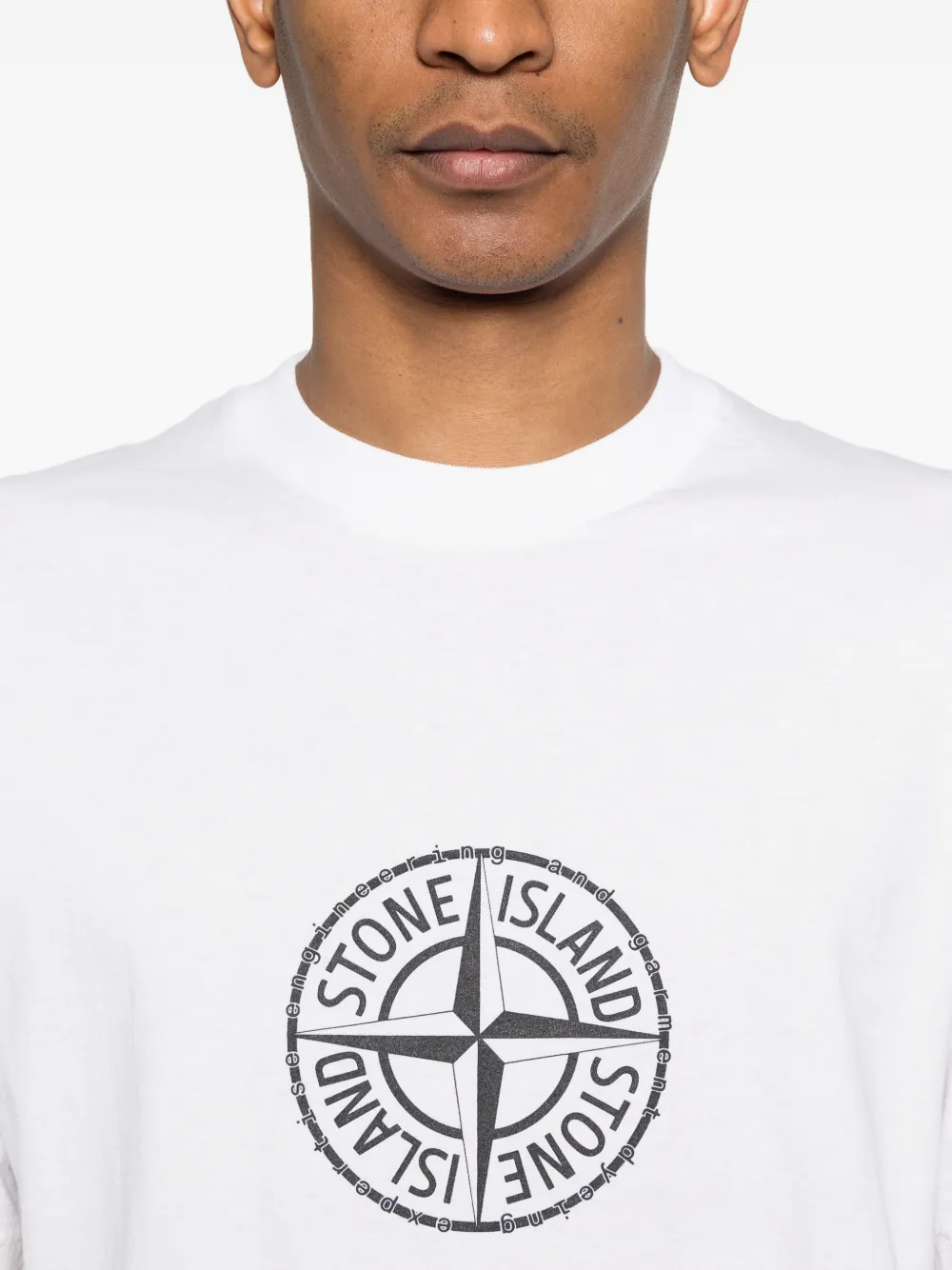 Stone Island Katoenen T-shirt met logoprint Wit