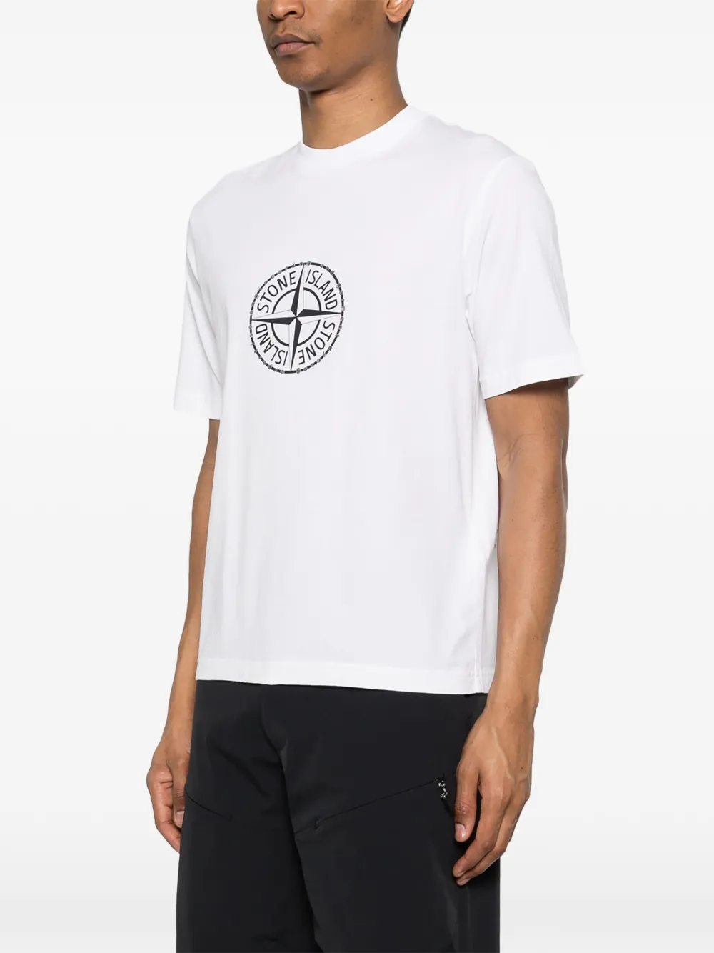 Stone Island Katoenen T-shirt met logoprint Wit