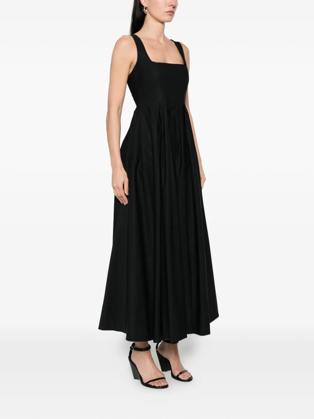 Sportmax Maxi-jurk met vierkante hals Zwart