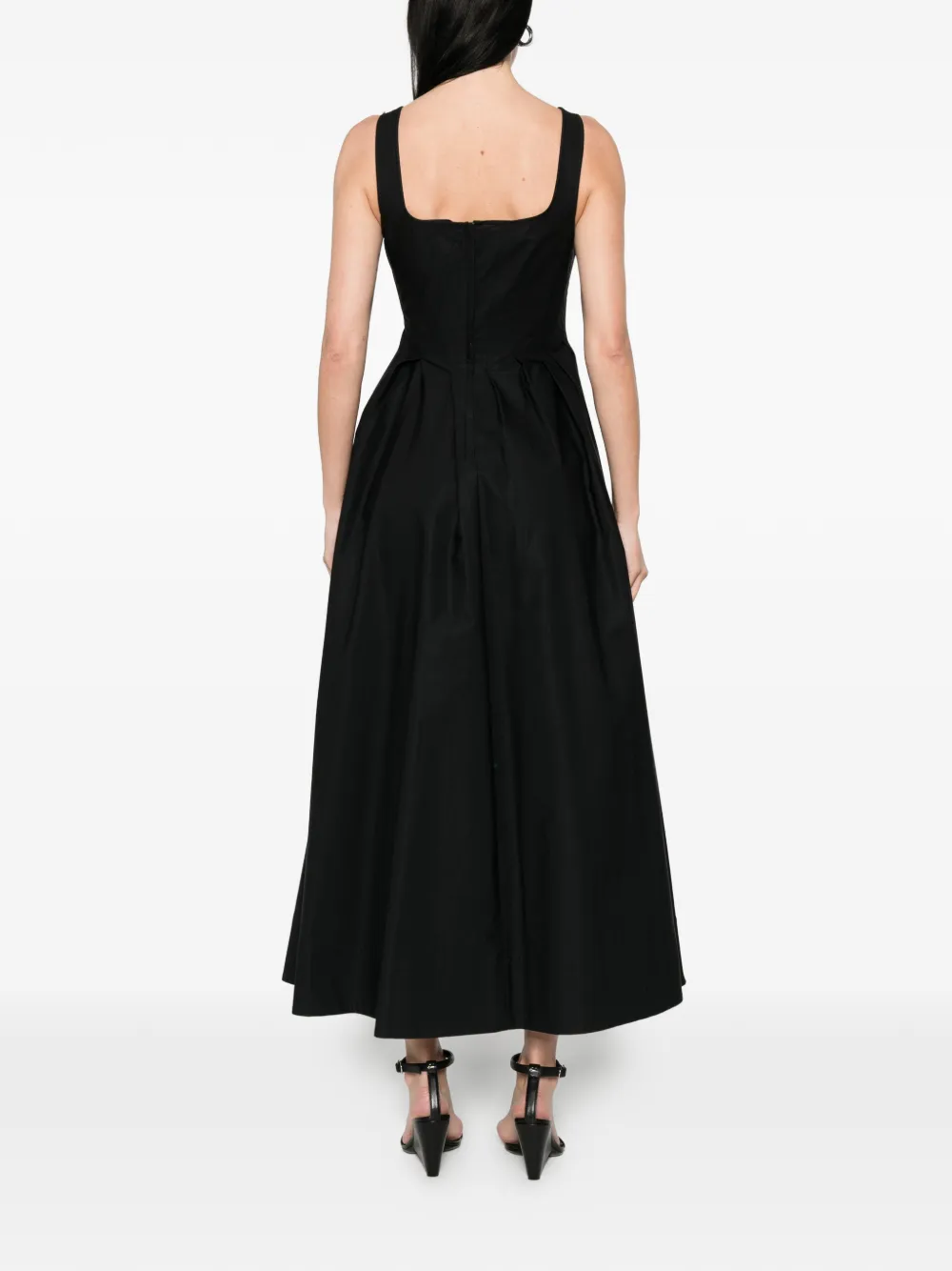 Sportmax Maxi-jurk met vierkante hals Zwart