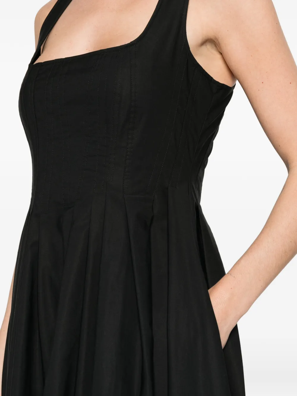 Sportmax Maxi-jurk met vierkante hals Zwart