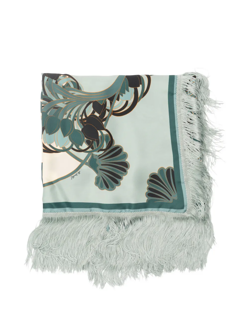 La Doublej Blooming Tulip Fringed Scarf In Metallic
