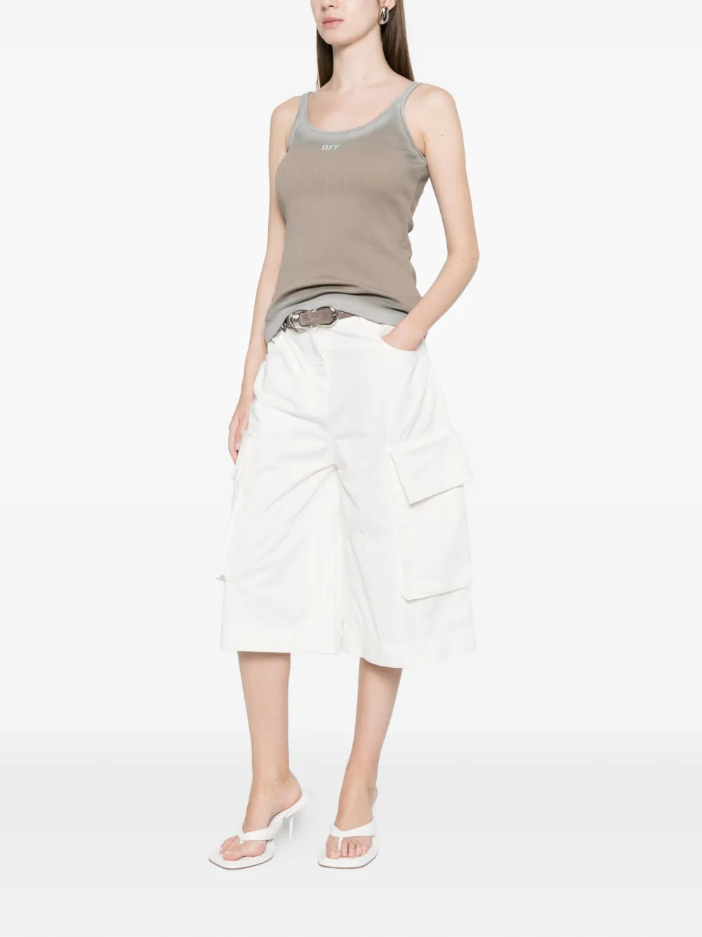  Pinko Albareto Cargo Shorts - White 