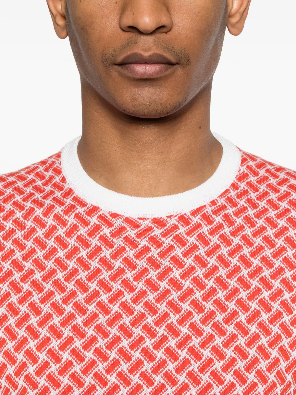 Drumohr Trui met geometrisch patroon Rood