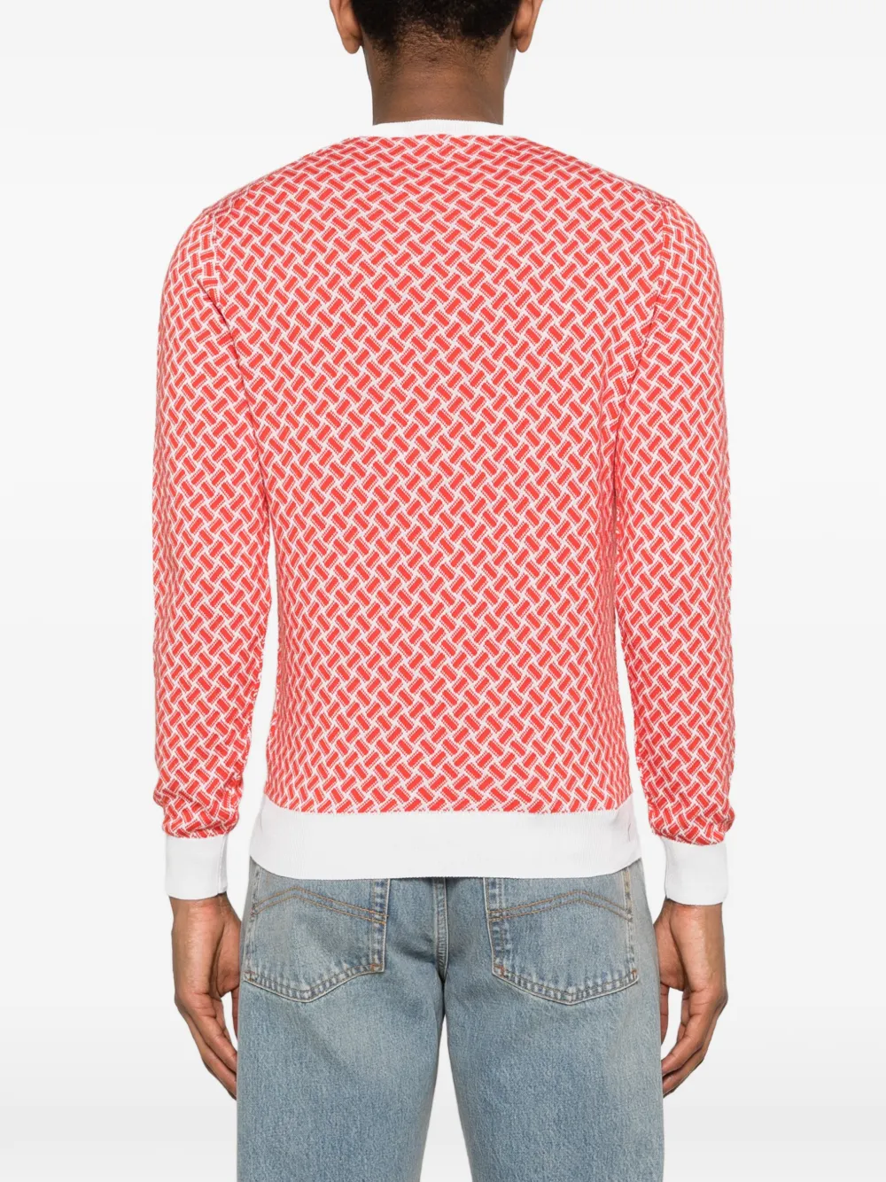 Drumohr Trui met geometrisch patroon Rood